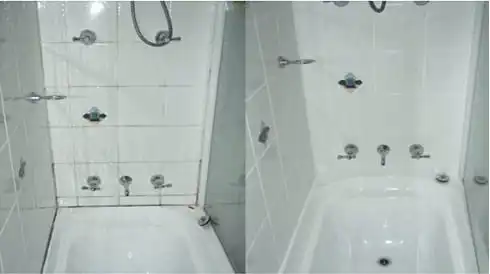 Bathroom before and after